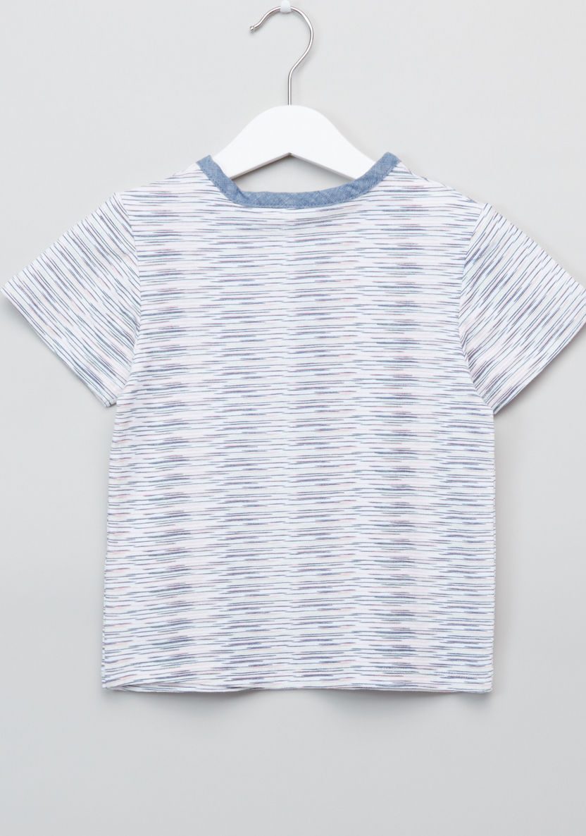 Printed Henley Neck Short Sleeves T-shirt-T Shirts-image-2