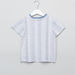 Printed Henley Neck Short Sleeves T-shirt-T Shirts-thumbnail-2