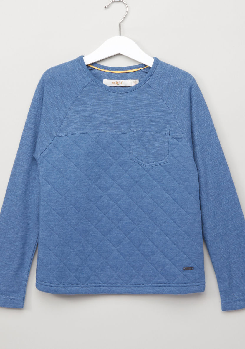 Eligo Raglan T-shirt with Quilted Jersey Panel-T Shirts-image-0