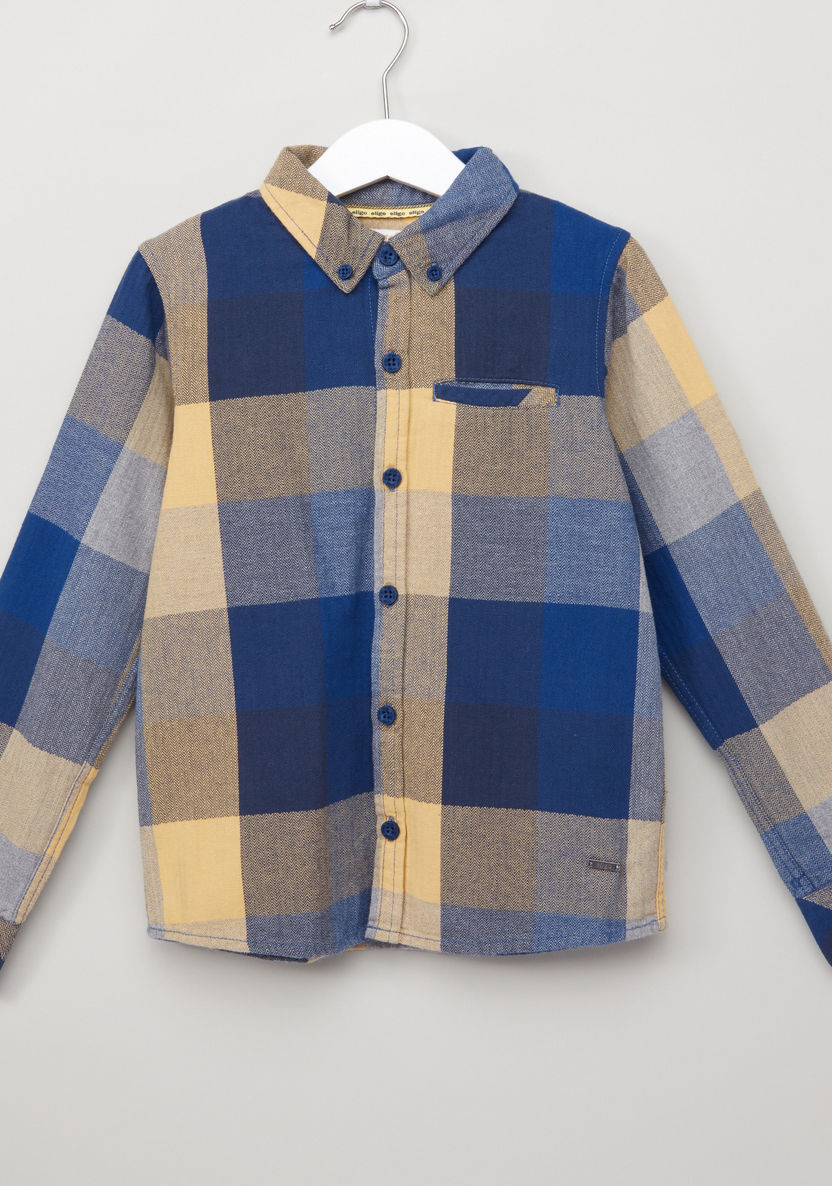Eligo Herringbone Weave Yarn Dyed Checked Shirt-Shirts-image-0