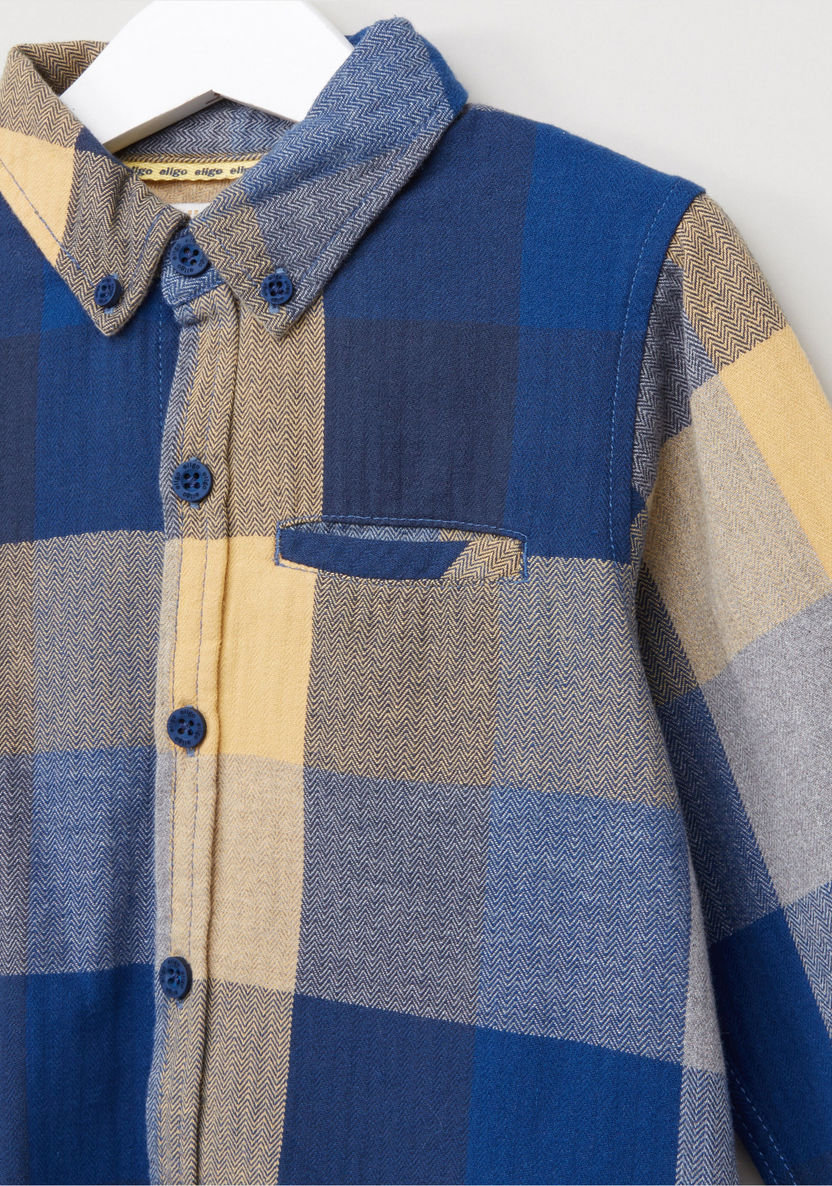 Eligo Herringbone Weave Yarn Dyed Checked Shirt-Shirts-image-1