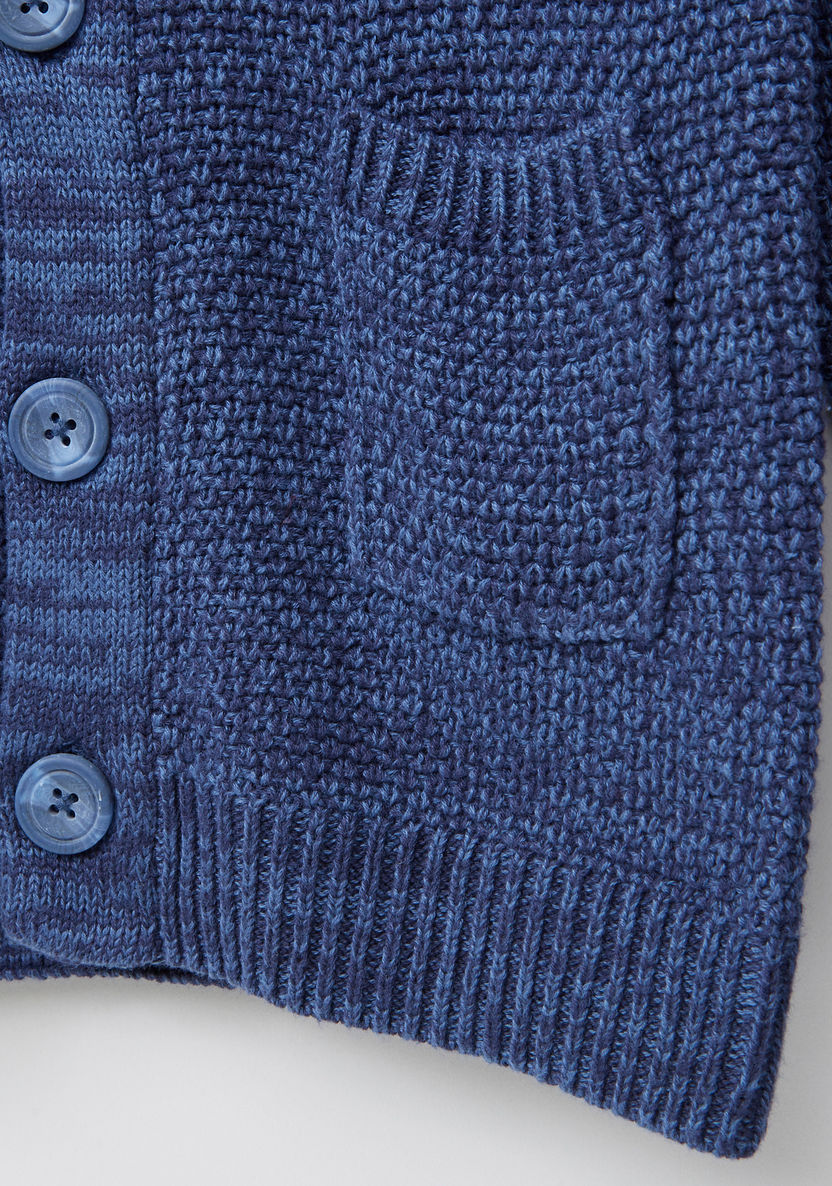 Eligo Textured Long Sleeves Cardigan-Sweaters and Cardigans-image-3