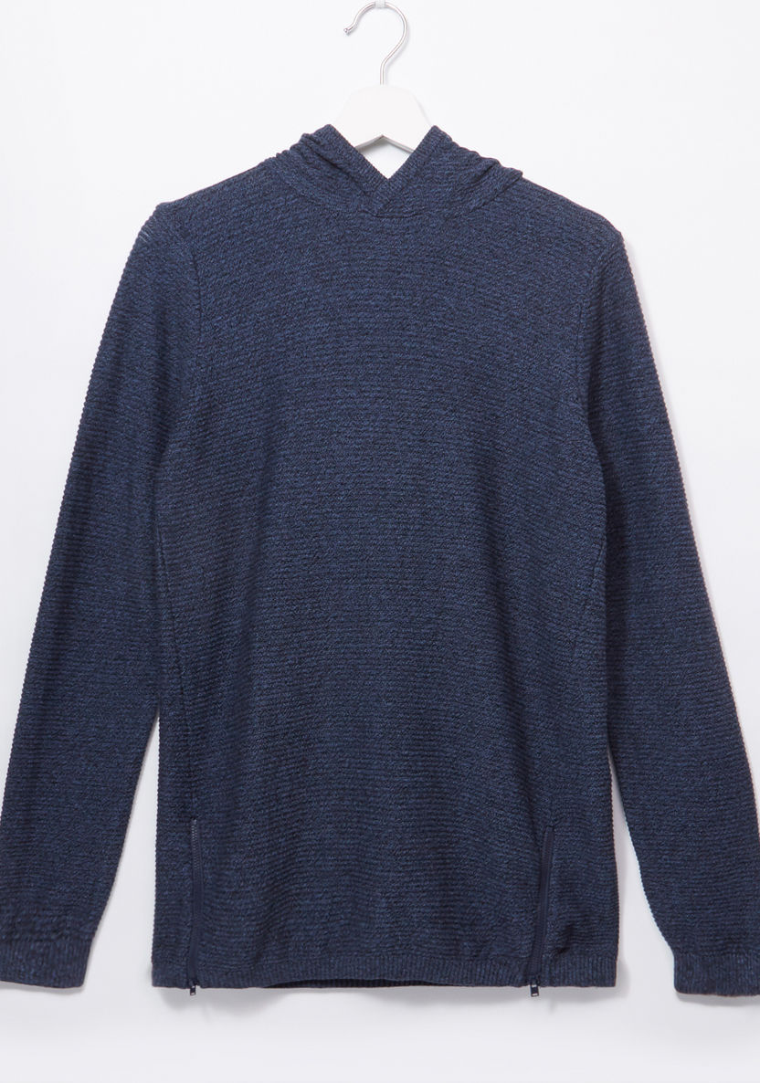 Eligo Textured Long Sleeves Sweater-Coats and Jackets-image-0