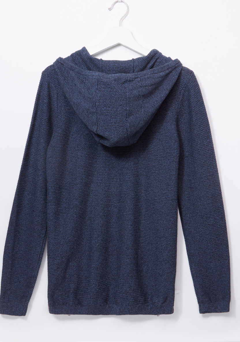 Eligo Textured Long Sleeves Sweater-Coats and Jackets-image-2