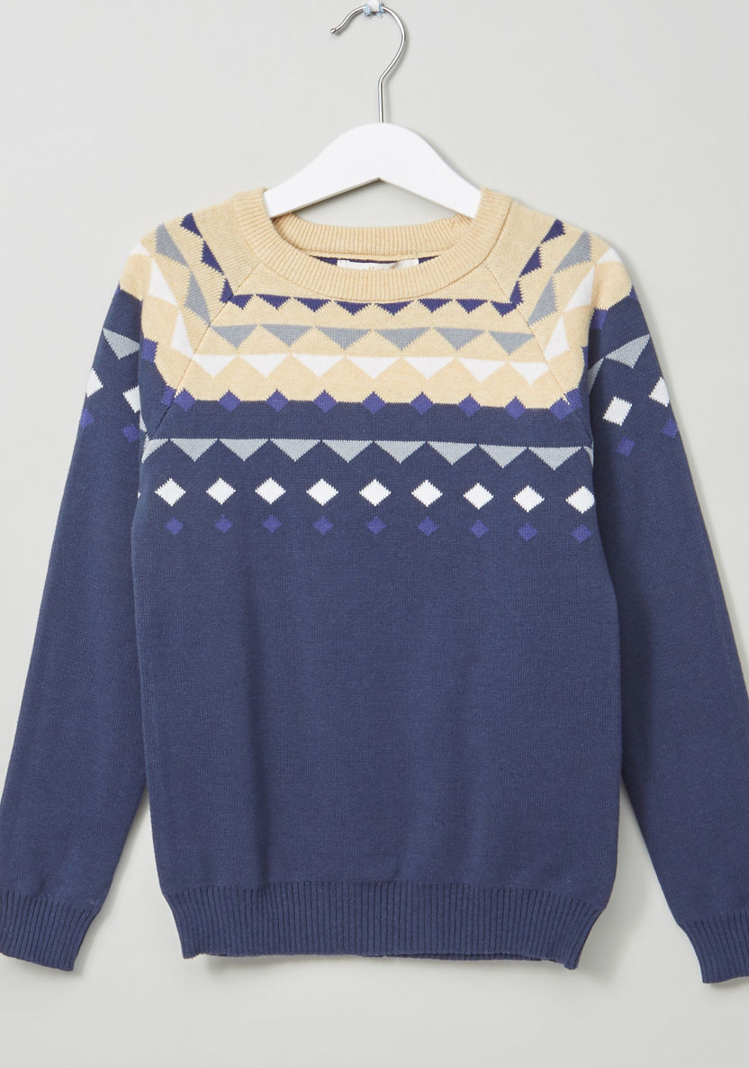Eligo Intarsia Knit Jumper-Sweaters and Cardigans-image-0