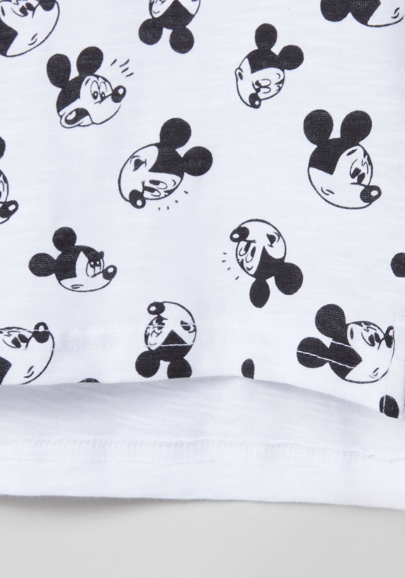 Mickey Mouse Printed Round Neck T-shirt-T Shirts-image-3