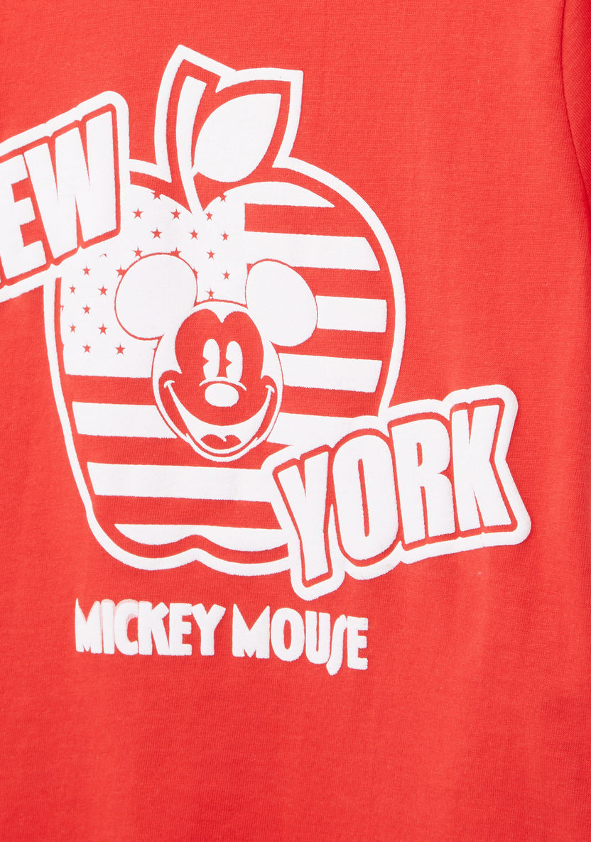 Mickey Mouse Printed Round Neck T-shirt-T Shirts-image-1