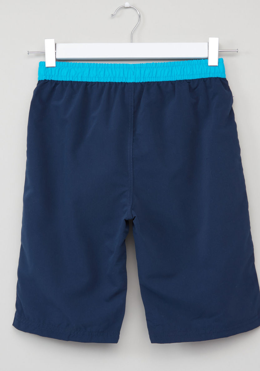 Juniors Printed Swim Shorts with Elasticised Waistband and Drawstrings-Swimwear-image-2