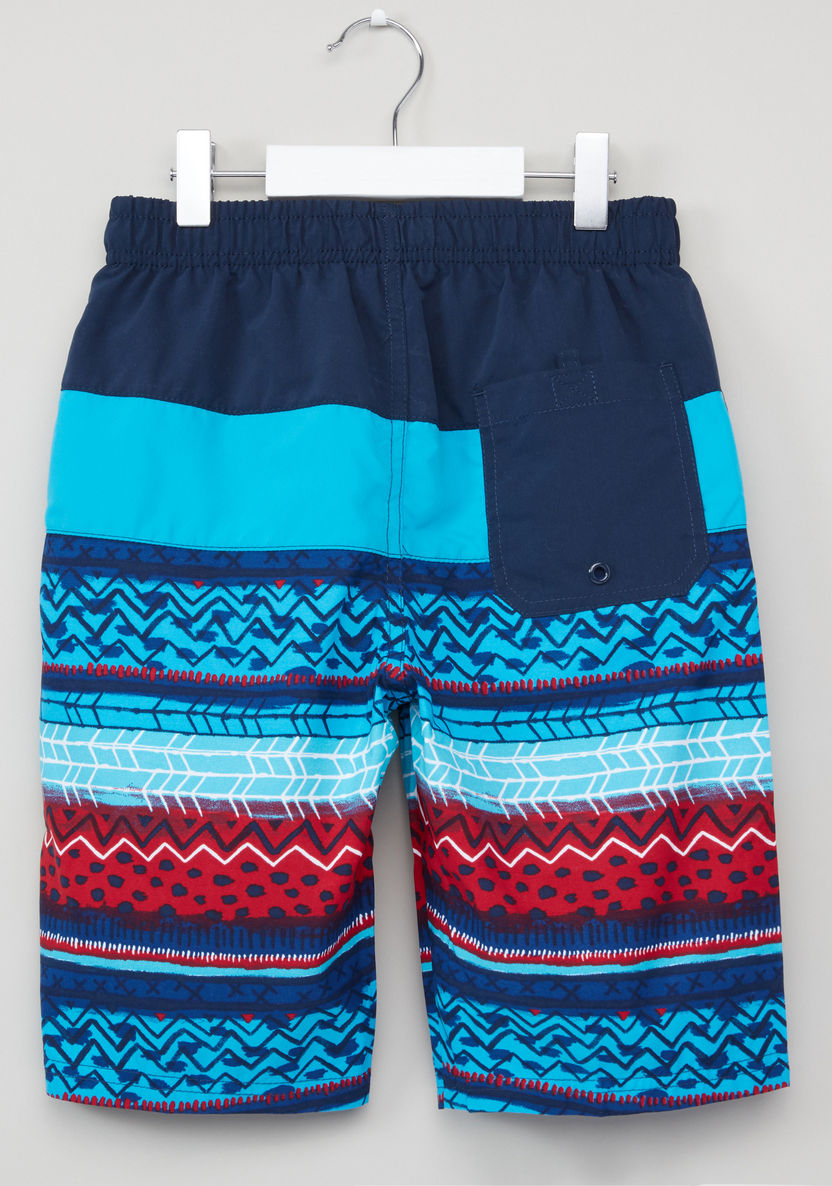 Juniors Printed Board Shorts with Elasticised Waistband-Swimwear-image-2