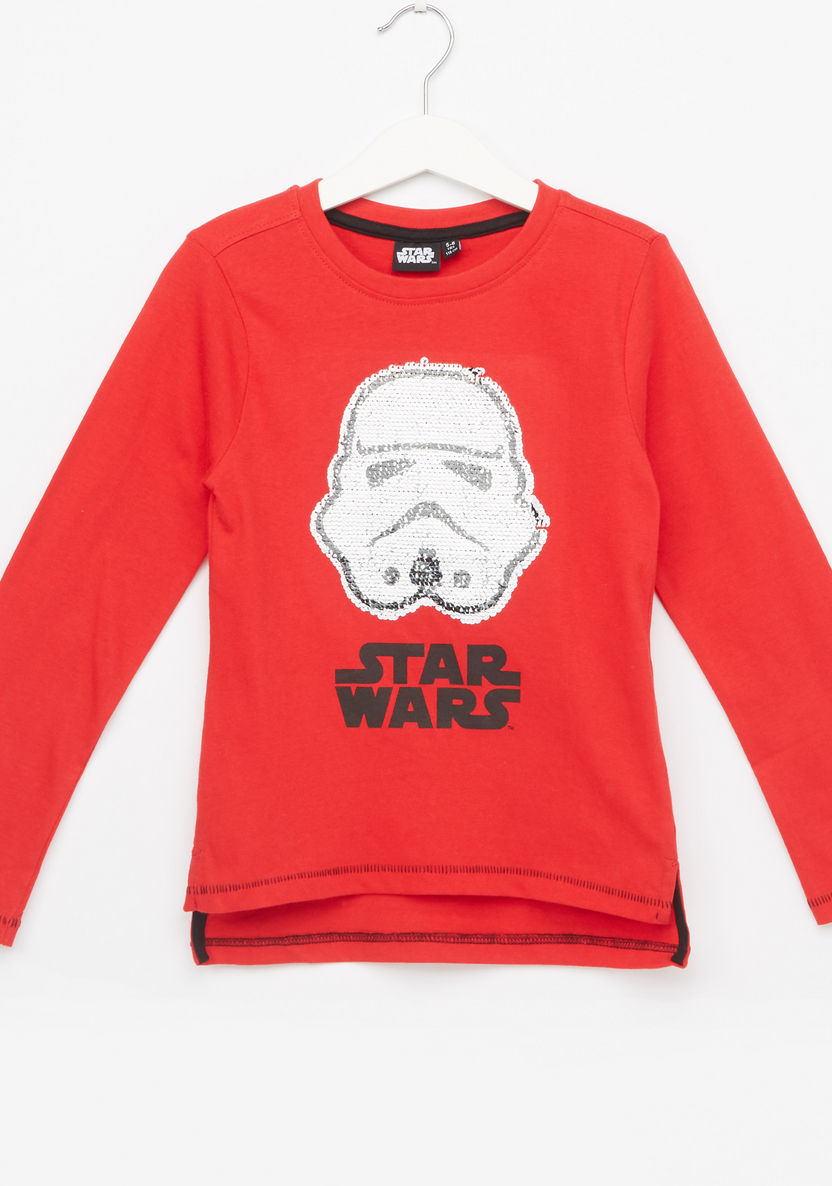 Star Wars Sequin Detail Long Sleeves T-shirt-T Shirts-image-0
