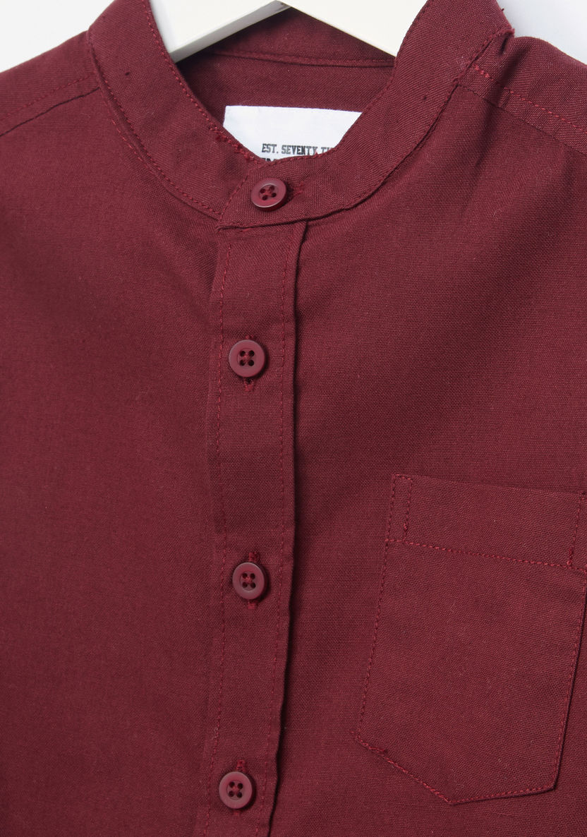 Posh Mandarin Collar Shirt-Shirts-image-1