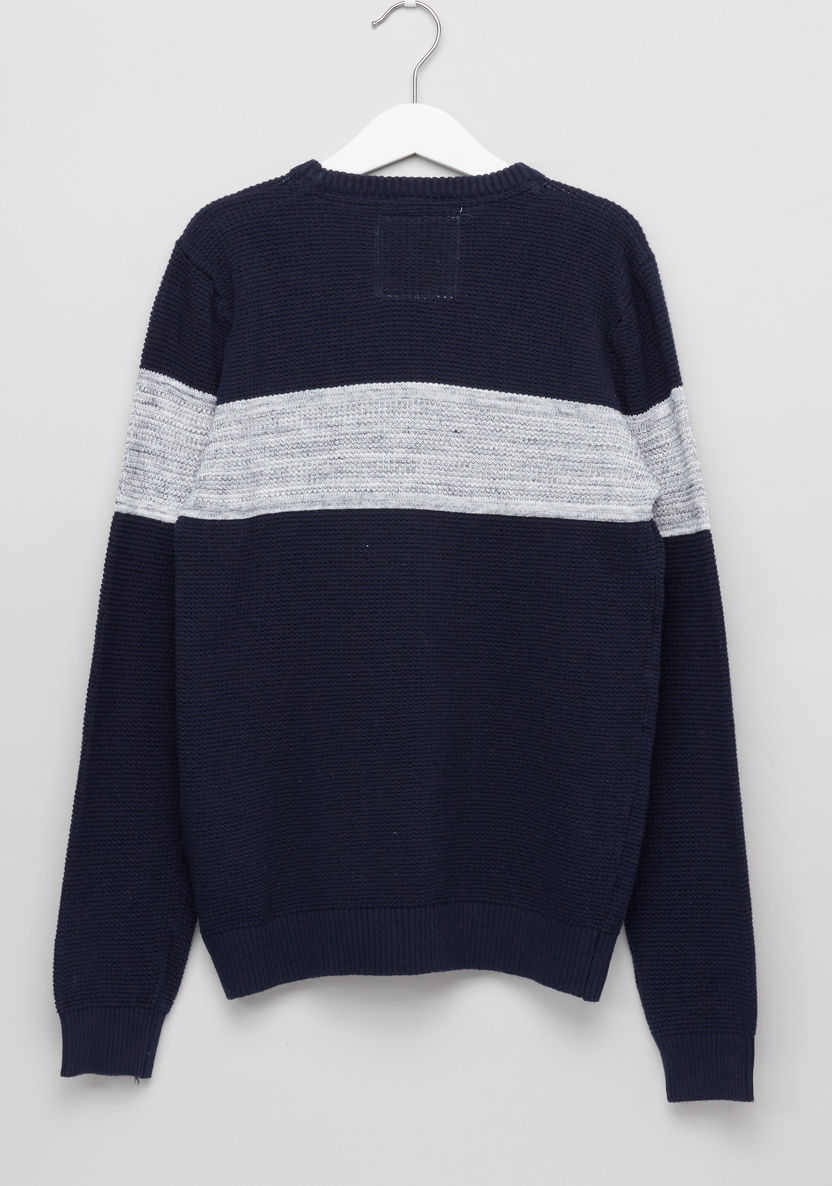 Posh Textured Round Neck Sweatshirt-Sweaters and Cardigans-image-1