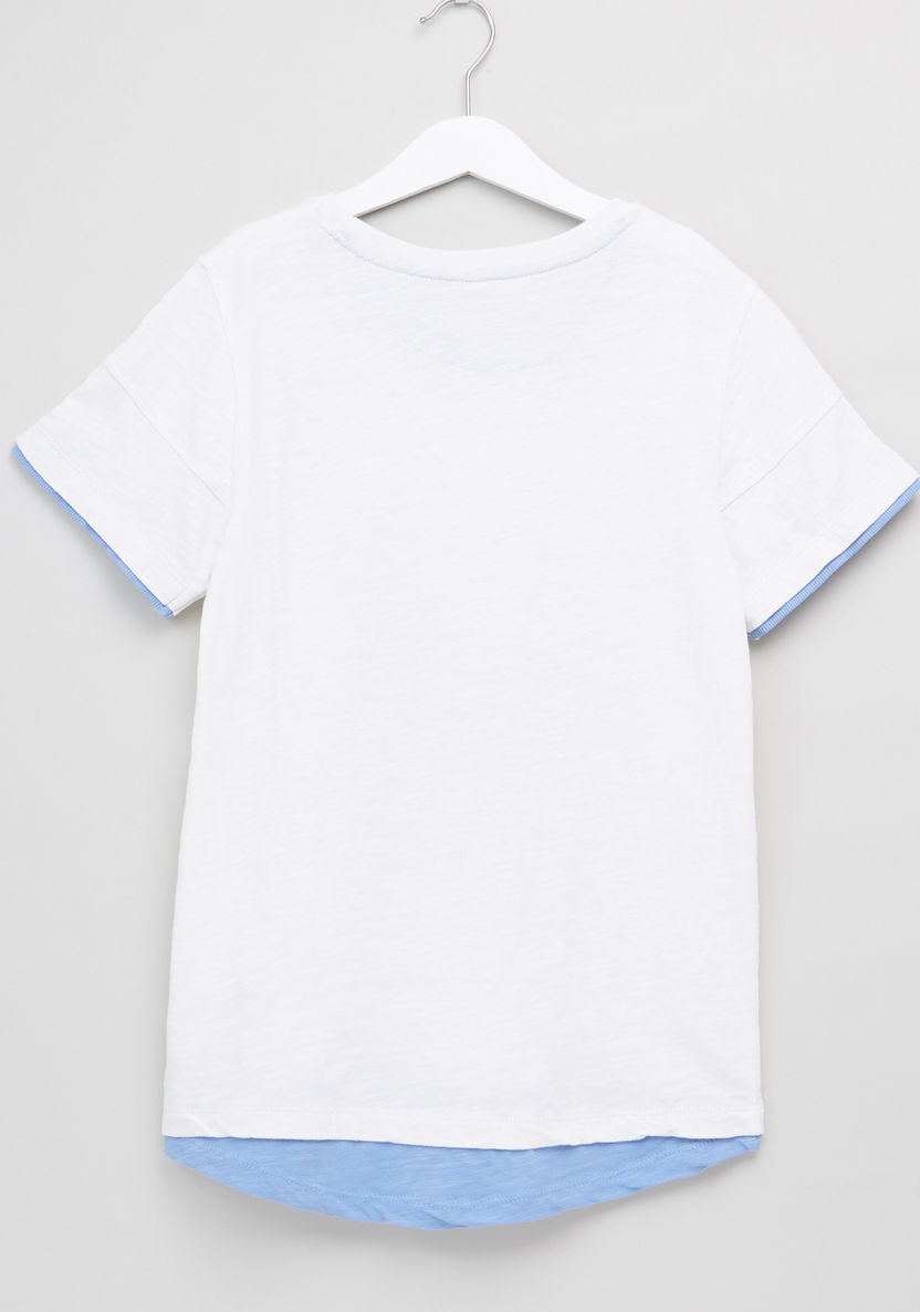 Printed Round Neck Short Sleeves T-shirt-T Shirts-image-2