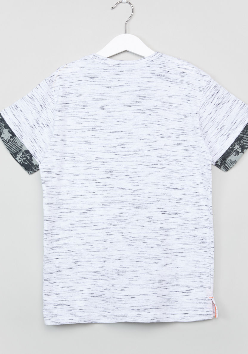 Posh Panel Printed Round Neck T-shirt-T Shirts-image-2