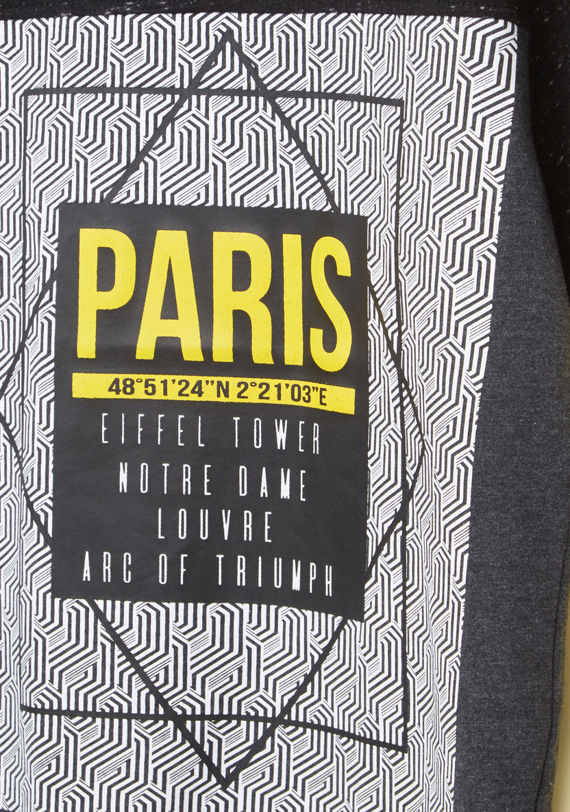 Posh Paris Printed Round Neck Short Sleeve Printed T-shirt-T Shirts-image-1