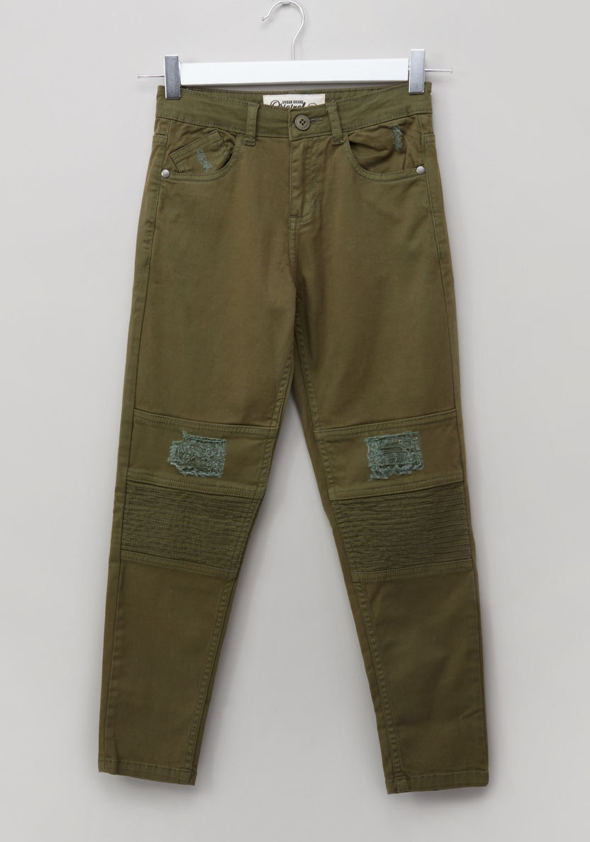 Posh Pocket Detail Pants with Button Closure-Pants-image-0