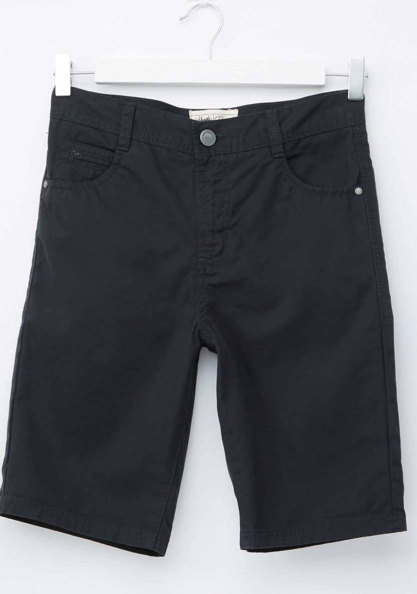 Posh Pocket Detail Shorts with Button Closure-Shorts-image-0