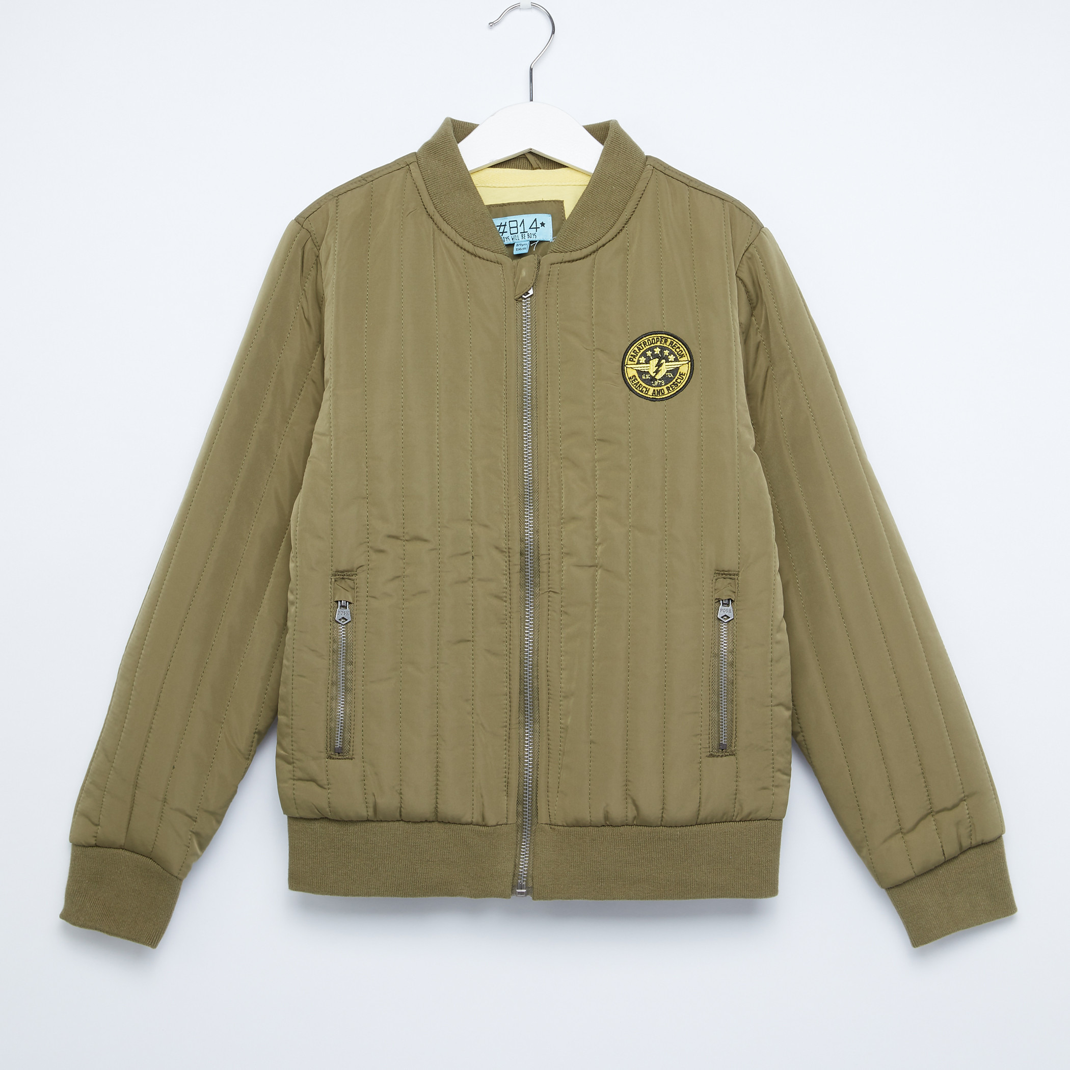 Posh Stitch Detail Zippered Long Sleeves Jacket-boys-clothing-jacketsandcoats-image-1
