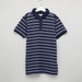 Posh Striped Polo Neck Short Sleeves T-shirt-T Shirts-thumbnail-0