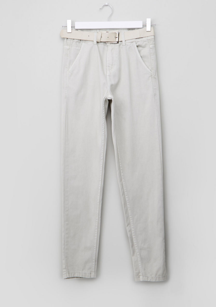Posh Full Length Pants with Button Closure and Belt-Pants-image-0