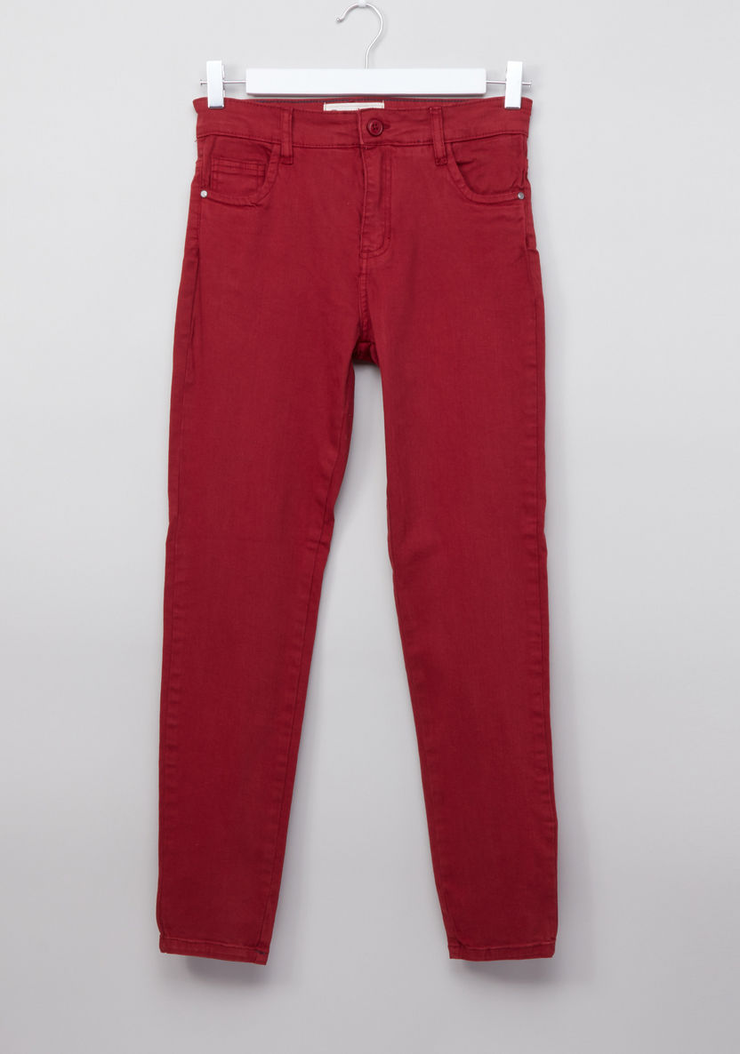 Posh Pocket Detail Pants with Button Closure-Pants-image-0
