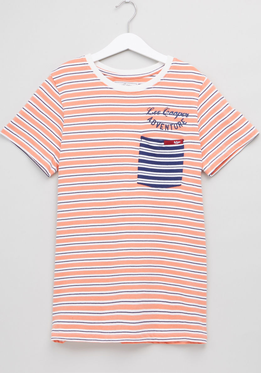 Lee Cooper Striped Round Neck Short Sleeves T-shirt-T Shirts-image-0