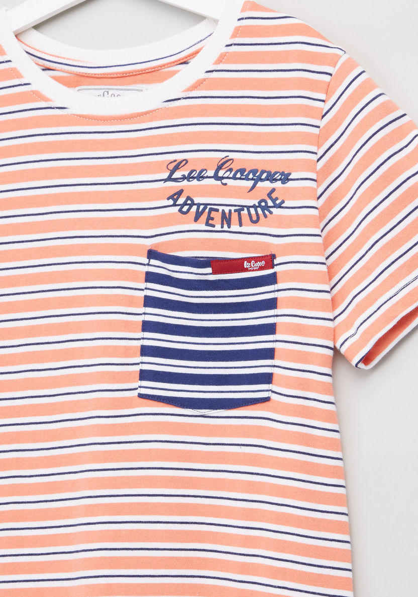 Lee Cooper Striped Round Neck Short Sleeves T-shirt-T Shirts-image-1