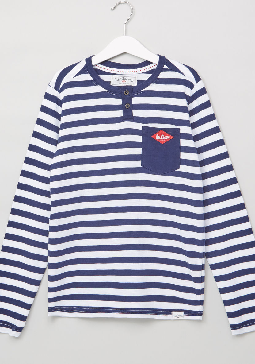 Lee Cooper Striped Long Sleeves T-shirt-T Shirts-image-0