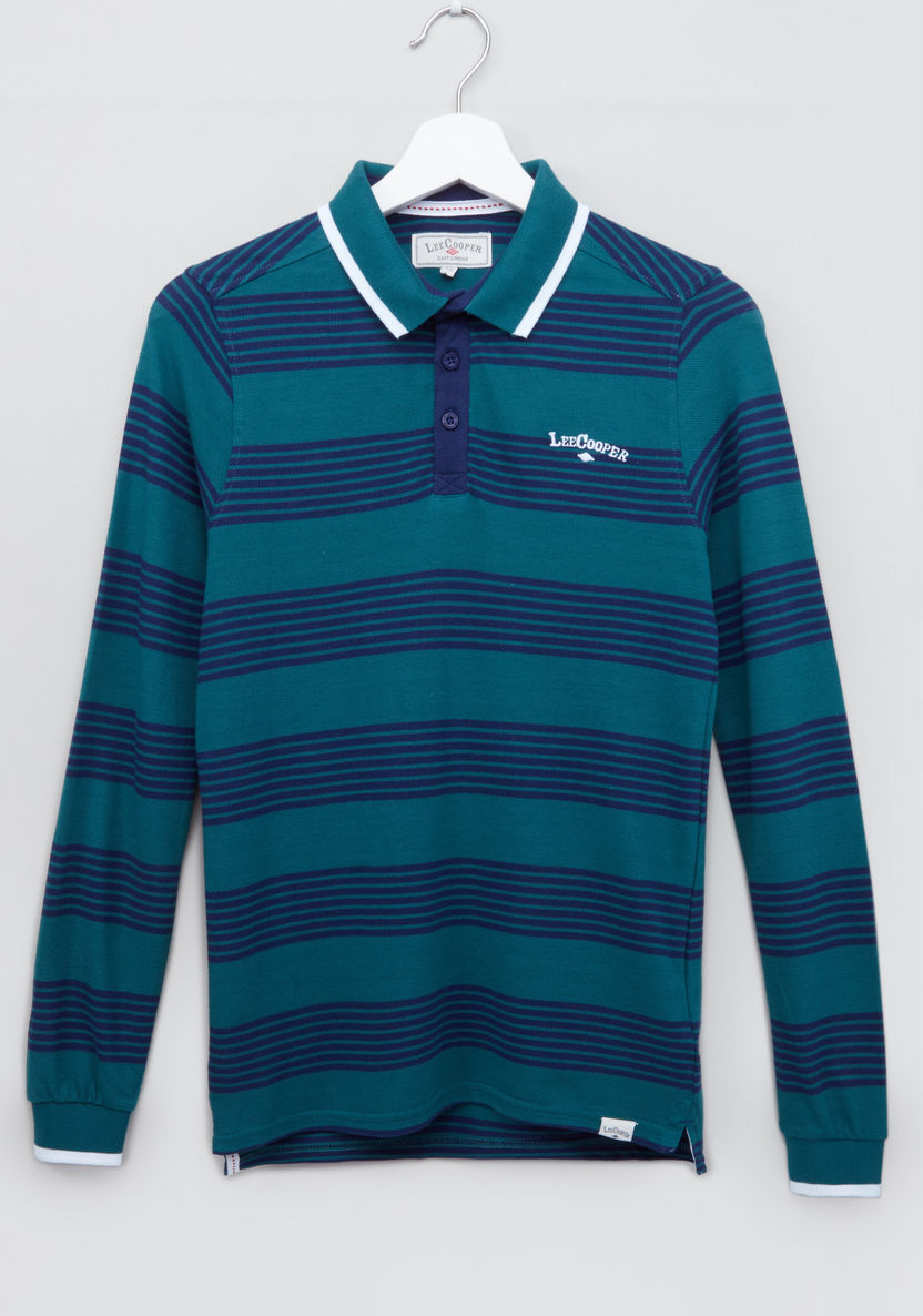 Lee Cooper Polo T-shirt with Stripes-T Shirts-image-0