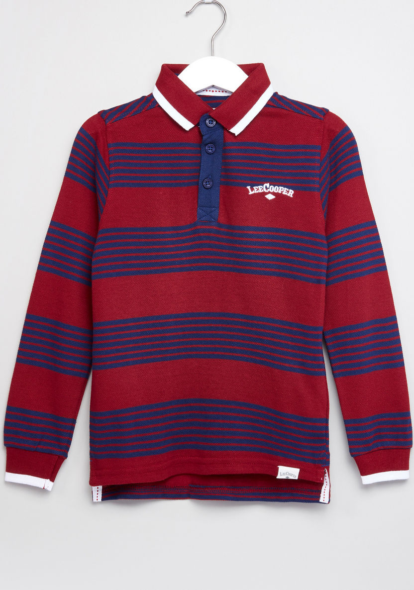 Lee Cooper Polo T-shirt with Stripes-T Shirts-image-0