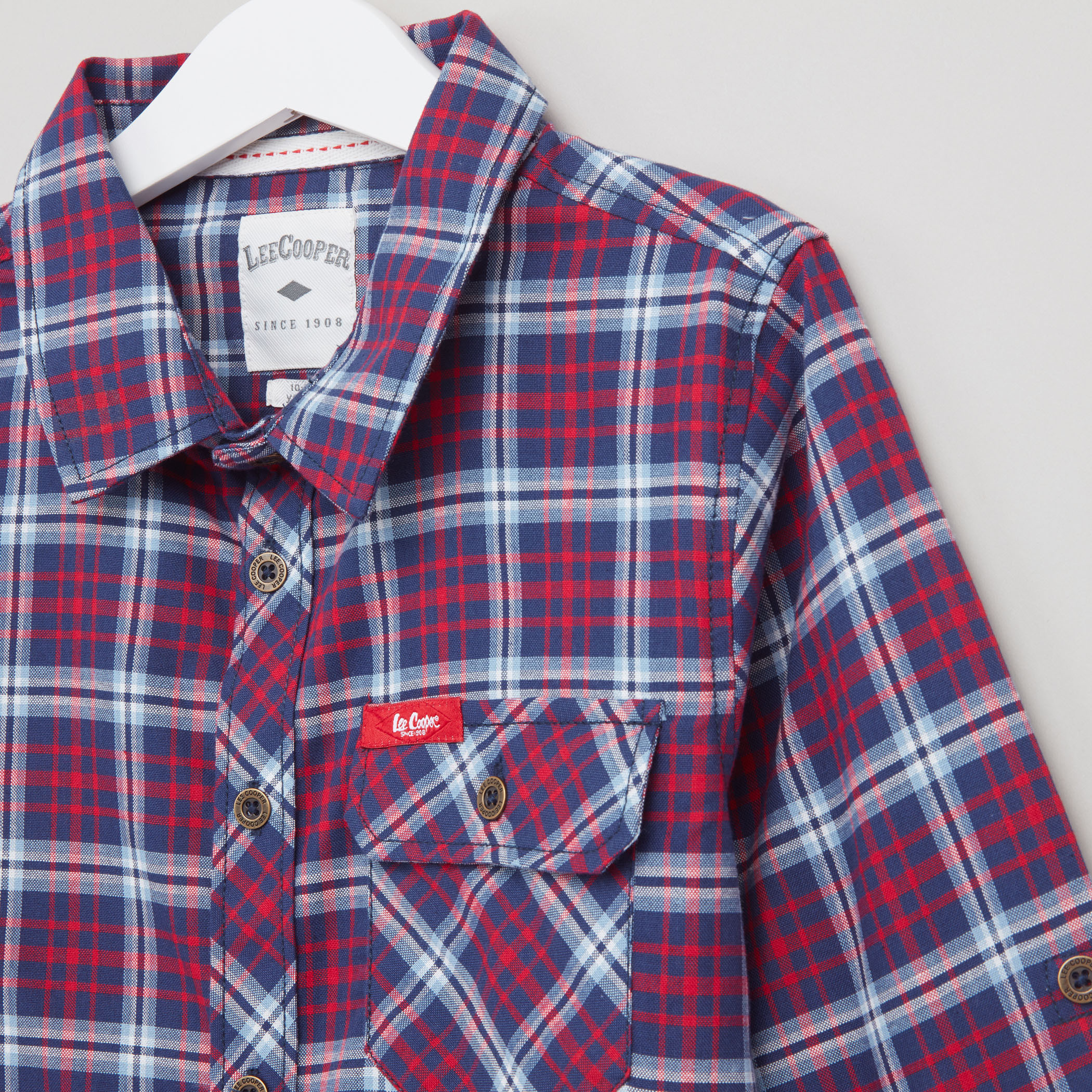 Lee Cooper Chequered Long Sleeves Shirt-boys-clothing-shirts-image-2