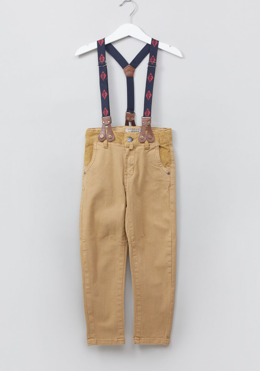 Lee Cooper Full Length Trousers with Button Closure and Suspenders-Pants-image-0