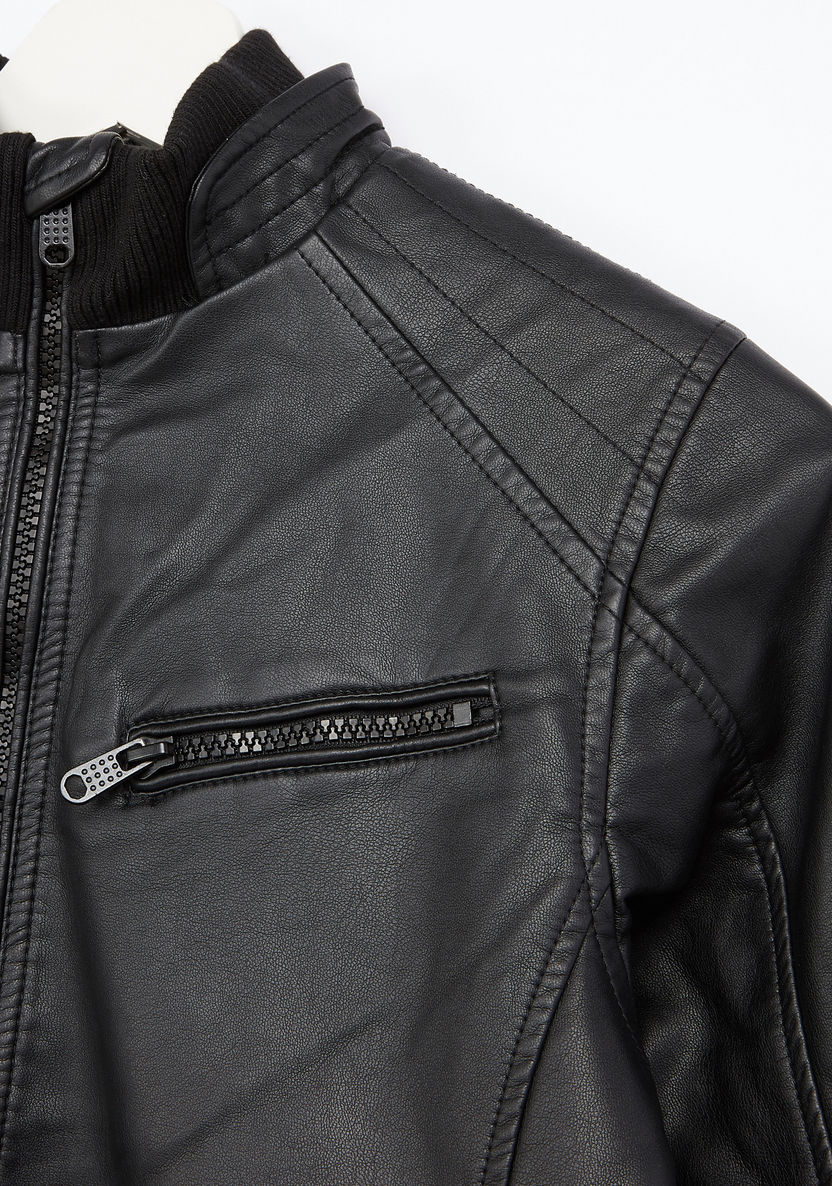 Lee Cooper Zippered Pocket Detail Biker Jacket-Coats and Jackets-image-1