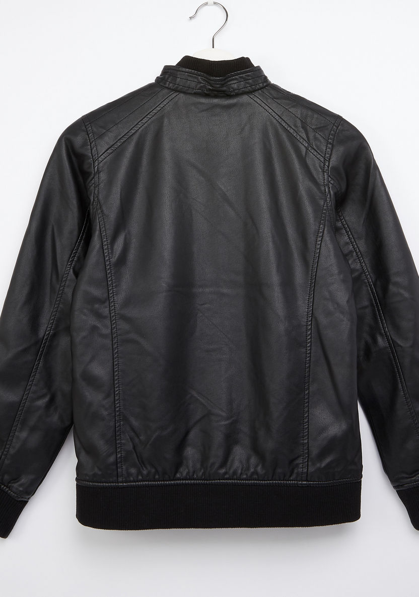 Lee Cooper Zippered Pocket Detail Biker Jacket-Coats and Jackets-image-2