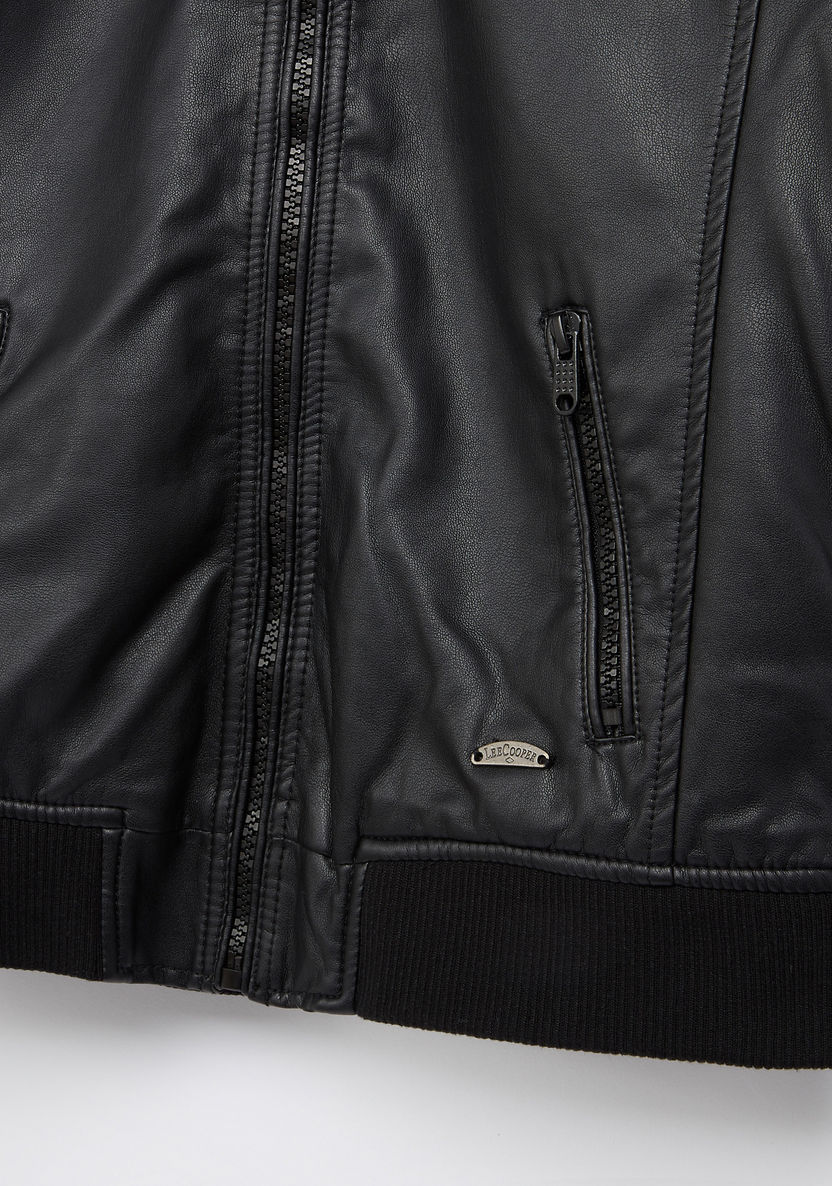 Lee Cooper Zippered Pocket Detail Biker Jacket-Coats and Jackets-image-3
