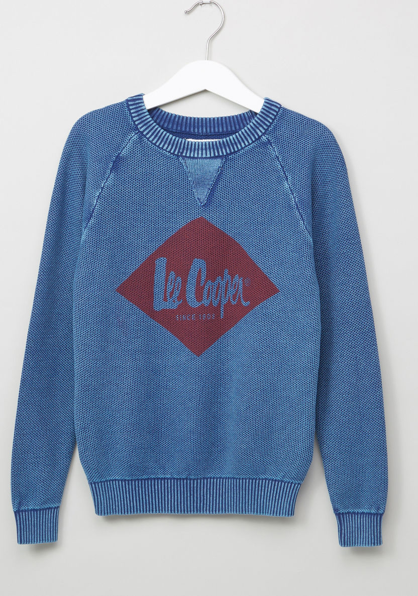 Lee Cooper Printed Textured Long Sleeves Sweatshirt-Sweaters and Cardigans-image-0