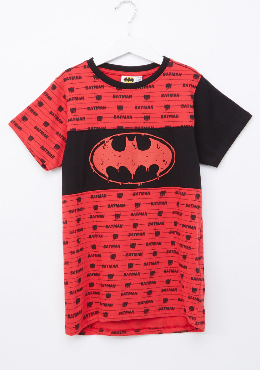Batman Printed Round Neck Short Sleeves T-shirt-T Shirts-image-0