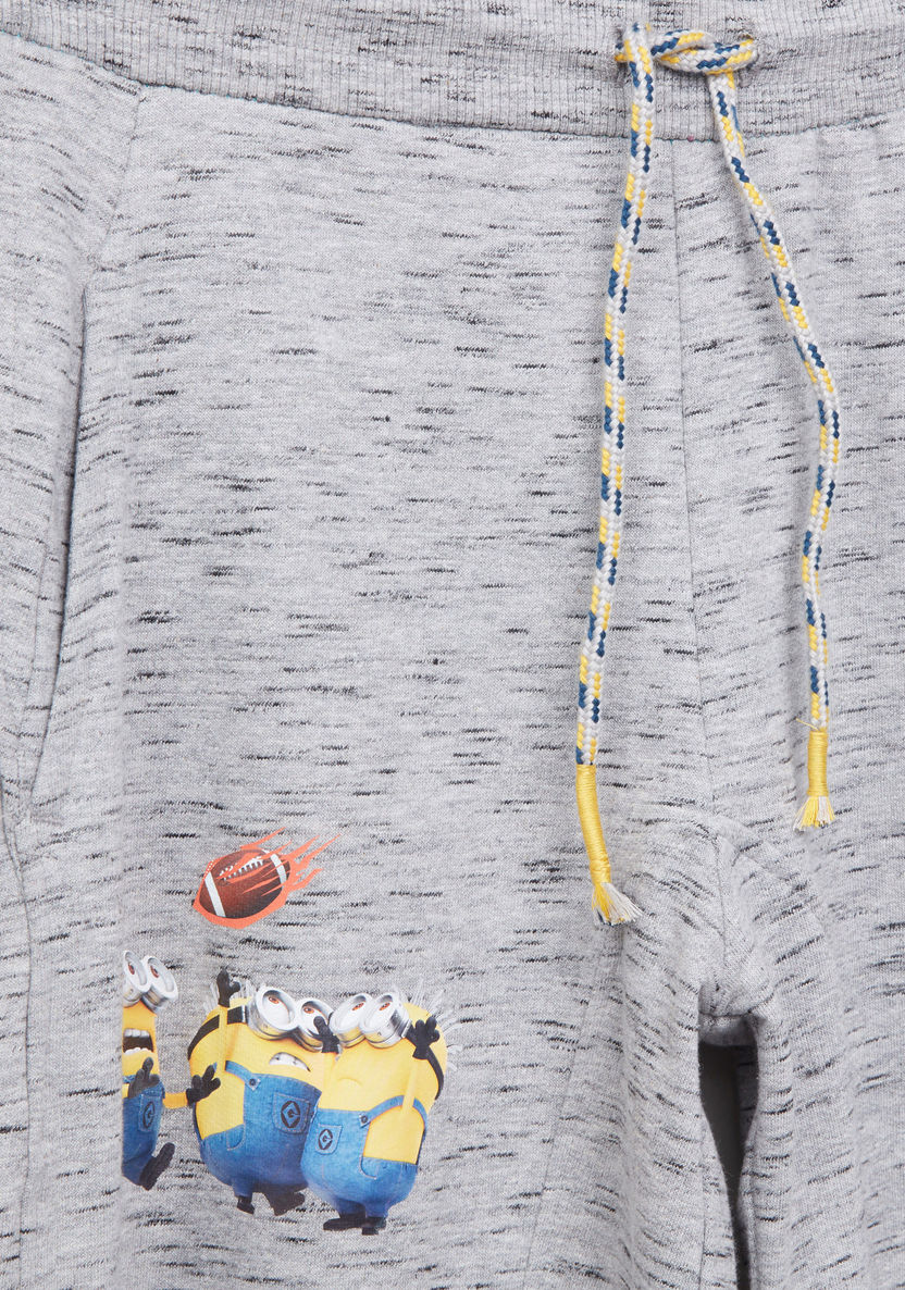 Minions Printed Jog Pants with Elasticised Waistband and Pocket Detail-Joggers-image-1
