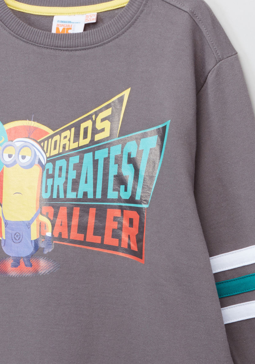 Minions Printed Round Neck Long Sleeves Sweatshirt-Sweaters and Cardigans-image-1