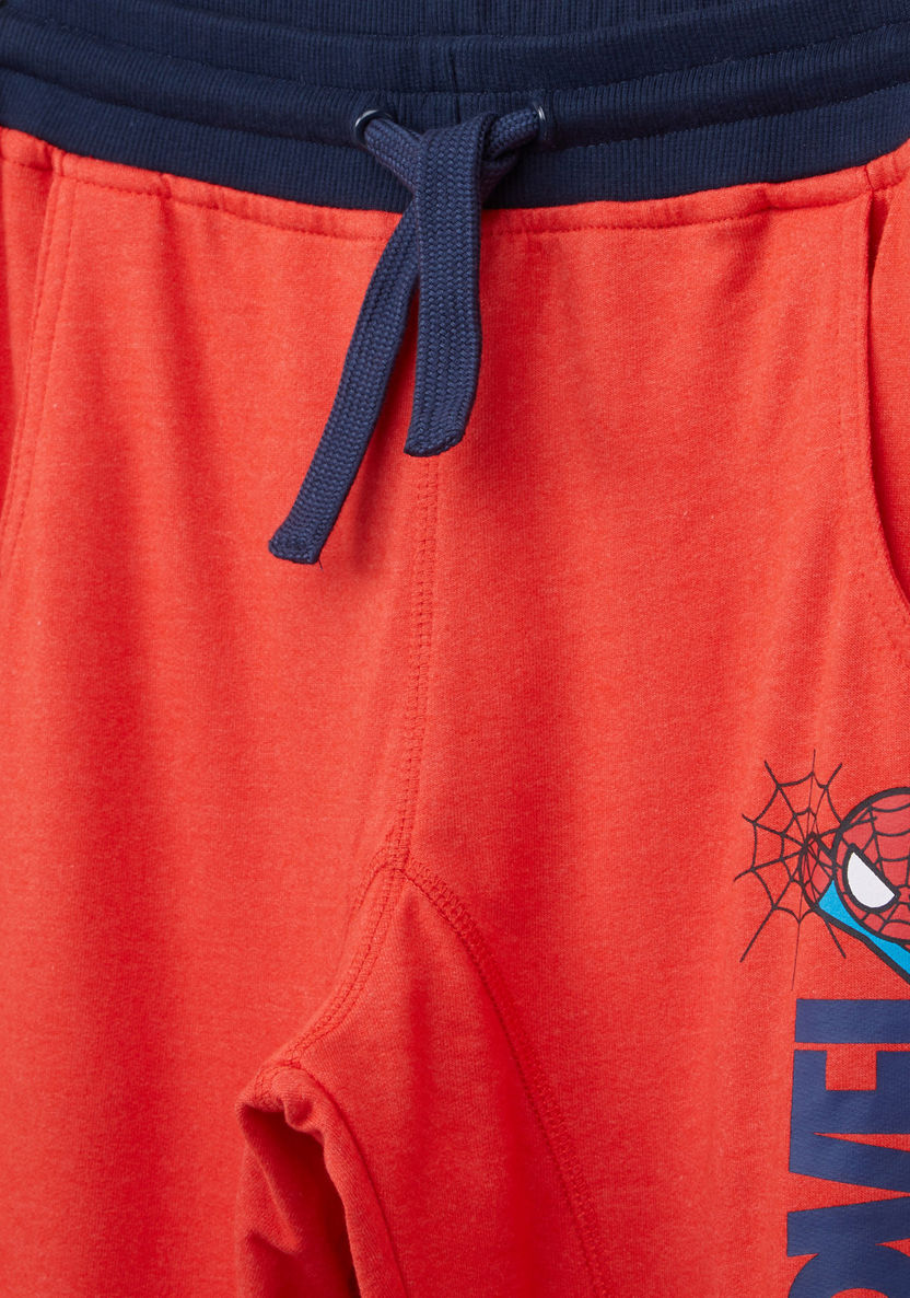 Spider-Man Printed Jog Pants with Pocket Detail and Drawstring-Joggers-image-1