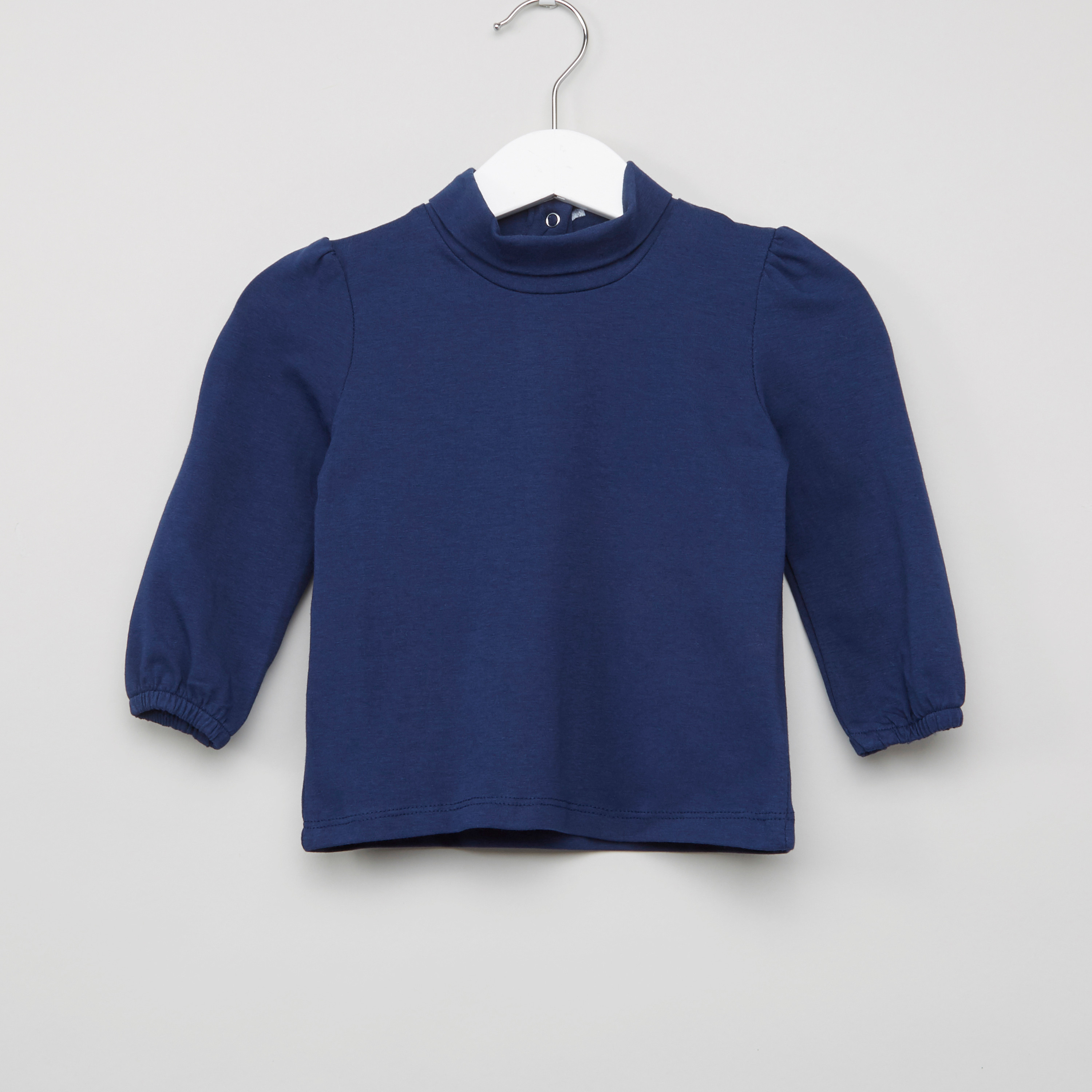 Juniors Solid T-shirt with Turtleneck and Long Sleeves - Set of 2-baby-girls-clothing-tshirts-image-2