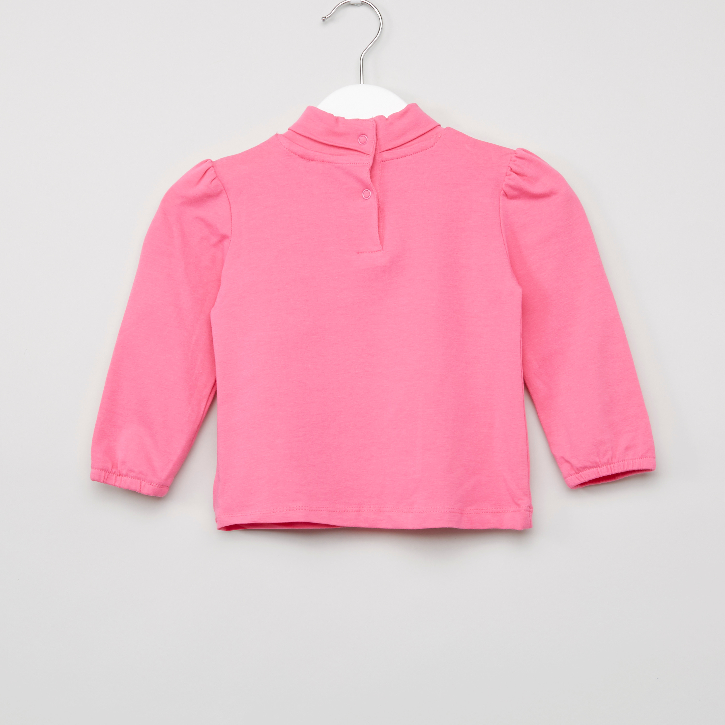 تيشيرت سادة بأكمام طويلة وياقة ضيقية من جونيورز - طقم من قطعتين-baby-girls-clothing-tshirts-image-7