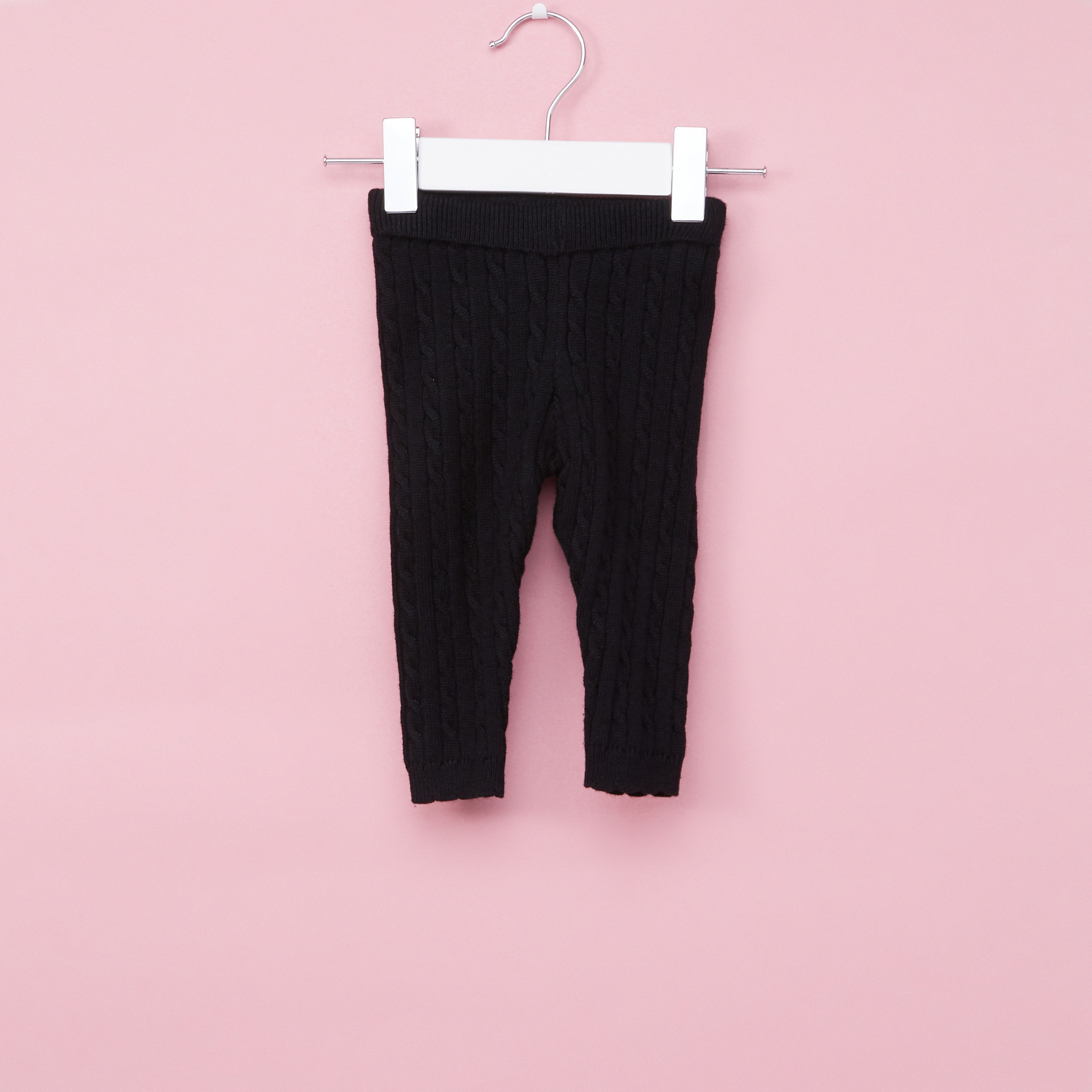 Juniors Textured Leggings with Elasticised Waistband-baby-girls-clothing-bottoms-leggings-image-7