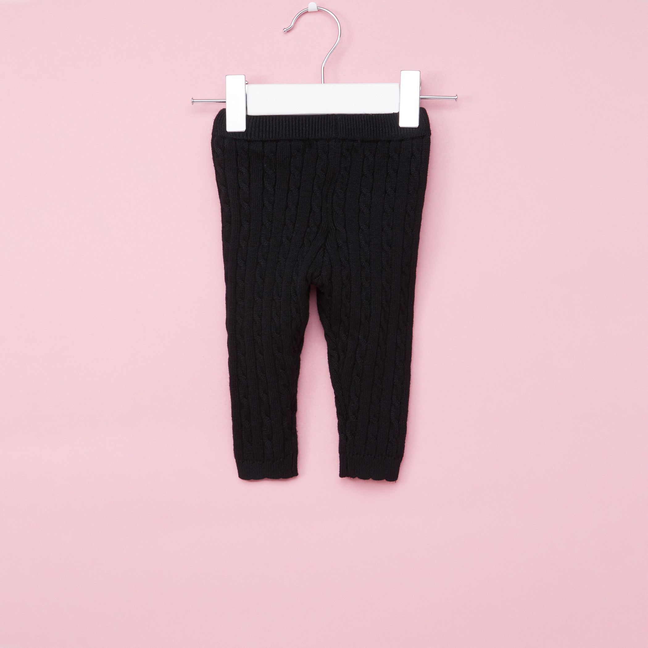 Juniors Textured Leggings with Elasticised Waistband-baby-girls-clothing-bottoms-leggings-image-9