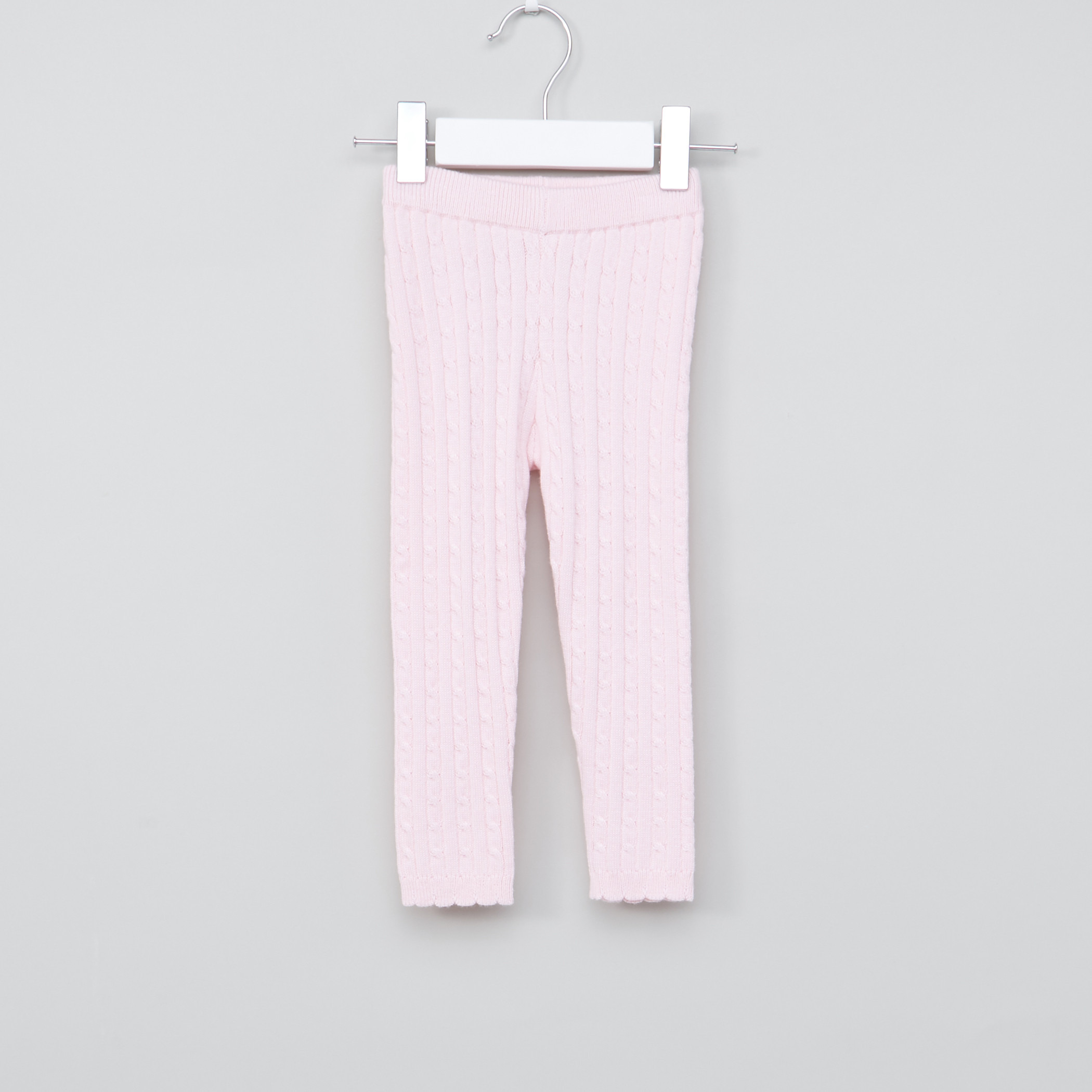 Juniors Textured Leggings with Elasticised Waistband-baby-girls-clothing-bottoms-leggings-image-1