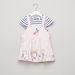 Juniors Striped T-shirt with Flower Detail Pinafore-Clothes Sets-thumbnail-0