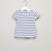 Juniors Striped T-shirt with Flower Detail Pinafore-Clothes Sets-thumbnail-1