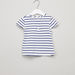 Juniors Striped T-shirt with Flower Detail Pinafore-Clothes Sets-thumbnail-2