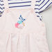 Juniors Striped T-shirt with Flower Detail Pinafore-Clothes Sets-thumbnail-6