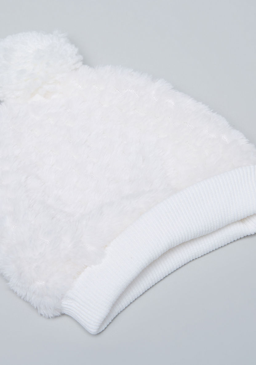 Juniors Textured Fur Bonnet-Caps-image-3